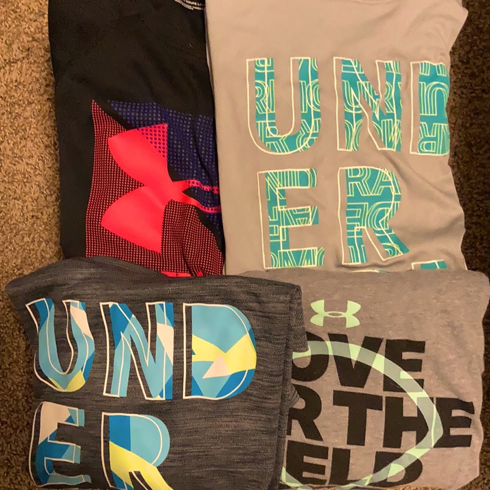 under armour youth medium shirts- used